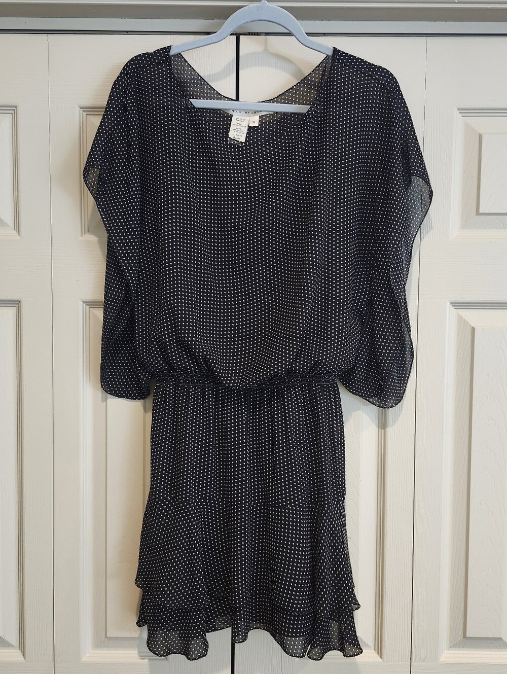 Vintage Y2K Women's Max studio black polyester chiffon slip dress fully lined. S